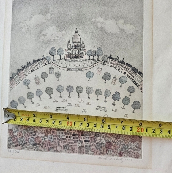 Christine Chagnoux Montmarte 1960s Signed Numbered Muted Water Color Litho Paris - Picture 14 of 16